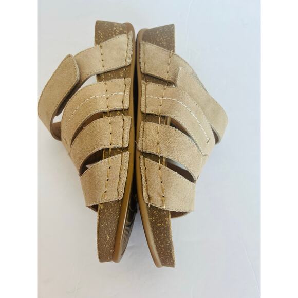 WHITE MOUNTAIN Fame Vegan Beige Suede Comfort Mini Cork Wedge Slide Sandal Sz 8 - Picture 6 of 11
